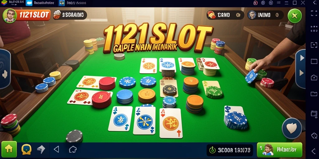 Tampilan gameplay seru saat bermain Gaple di 1121SLOT.