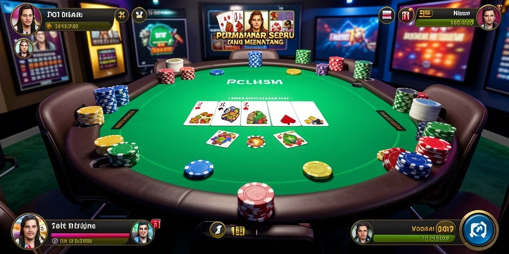 Screenshot gameplay 5RT yang menunjukkan aksi Poker yang mendebarkan.