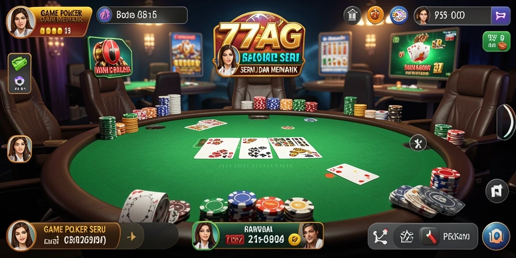 Screenshot gameplay Poker menarik di 77AG.