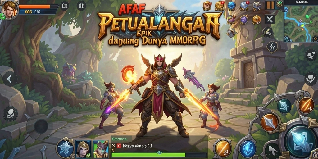 Tangkapan layar utama AFAF menampilkan pertempuran seru dan grafis fantastis.