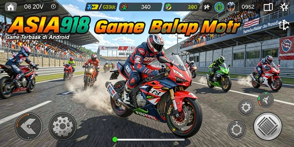 Gameplay menegangkan dalam balapan motor yang seru dan cepat.
