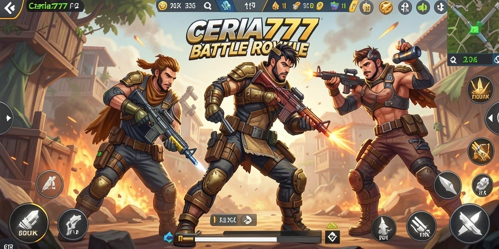 Gameplay menegangkan di CERIA777: Pertarungan Battle Royale nyata.