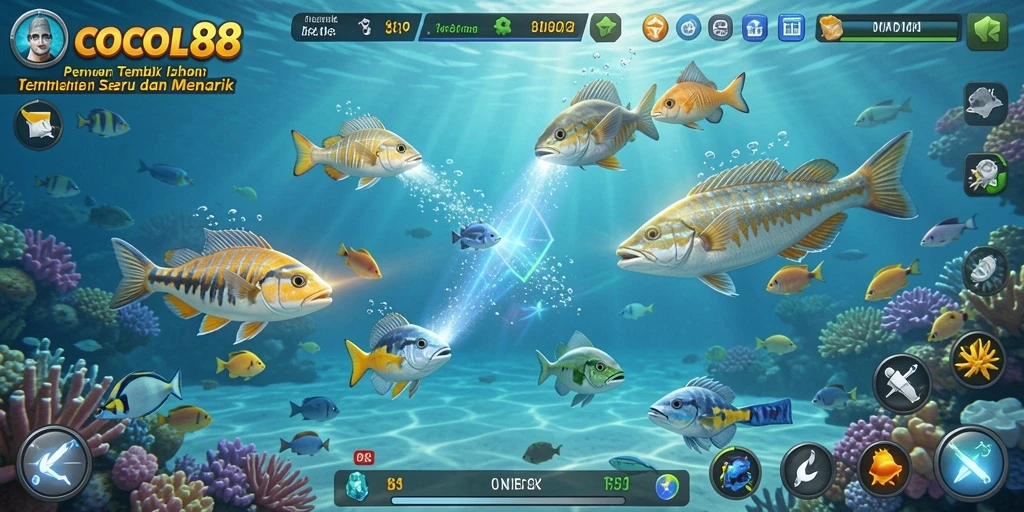 Tampilan gameplay COCOL88 yang seru dengan aksi menembak ikan.