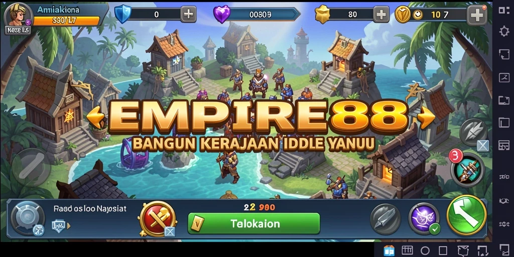 Tangkapan layar gameplay EMPIRE88 menampilkan aktivitas membangun kerajaan yang menarik.