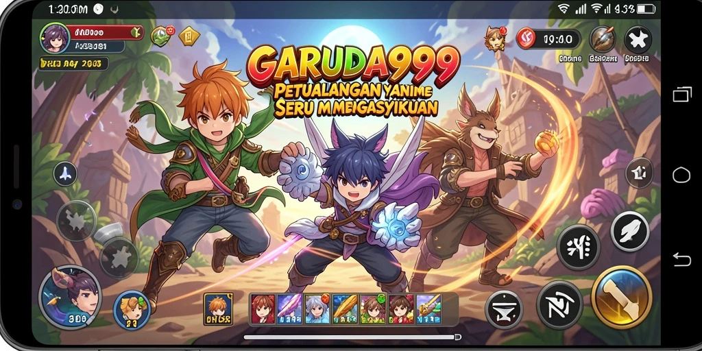 Tampilan gameplay menarik dari GARUDA999 dengan karakter Anime yang dinamis.