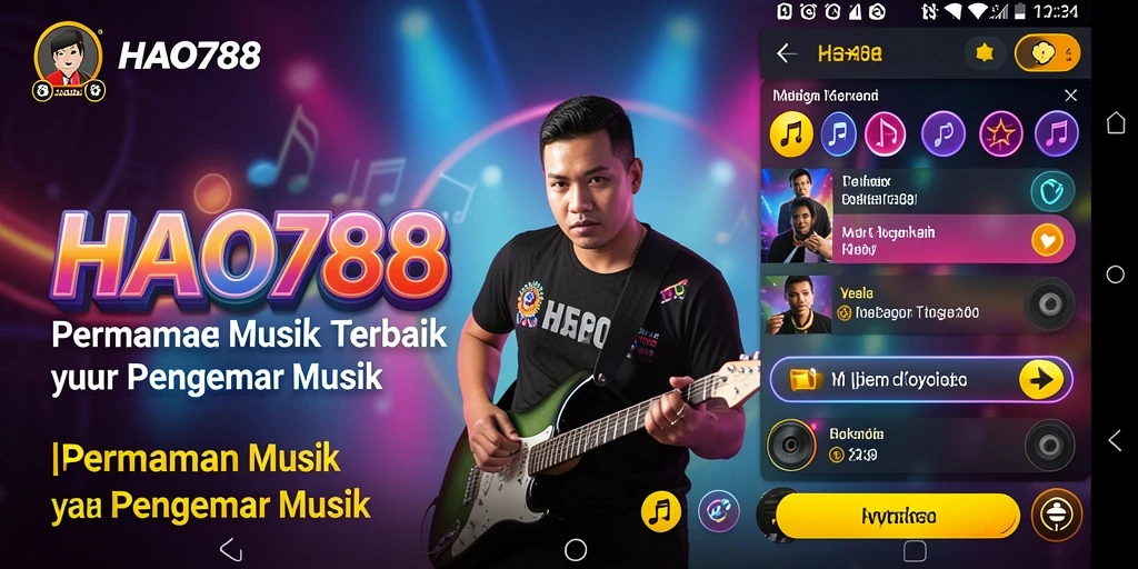 Screenshot menampilkan gameplay seru dari HAO788 dengan berbagai tantangan musik.
