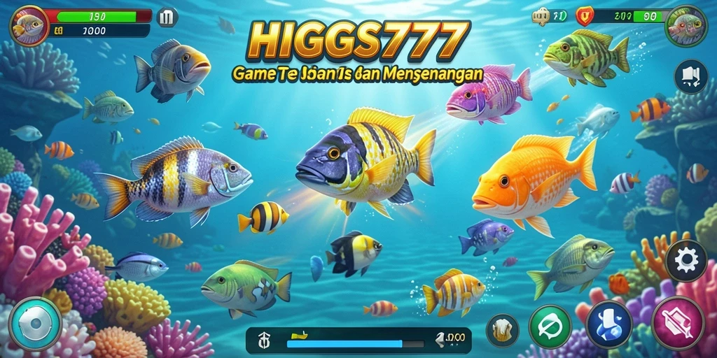 Tampilan gameplay HIGGS777 yang seru saat menangkap ikan.
