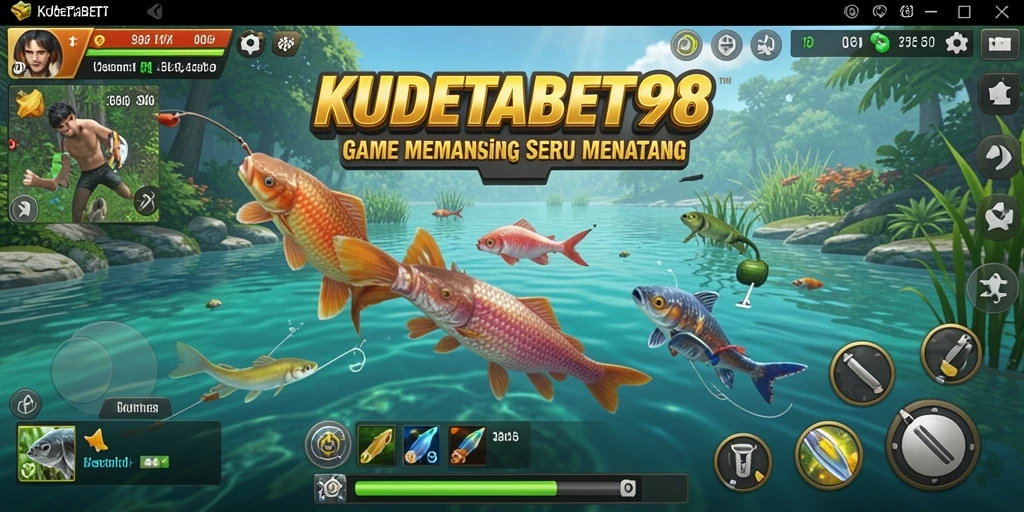 Screenshot gameplay KUDETABET98 menunjukkan aksi memancing yang seru dan menantang.