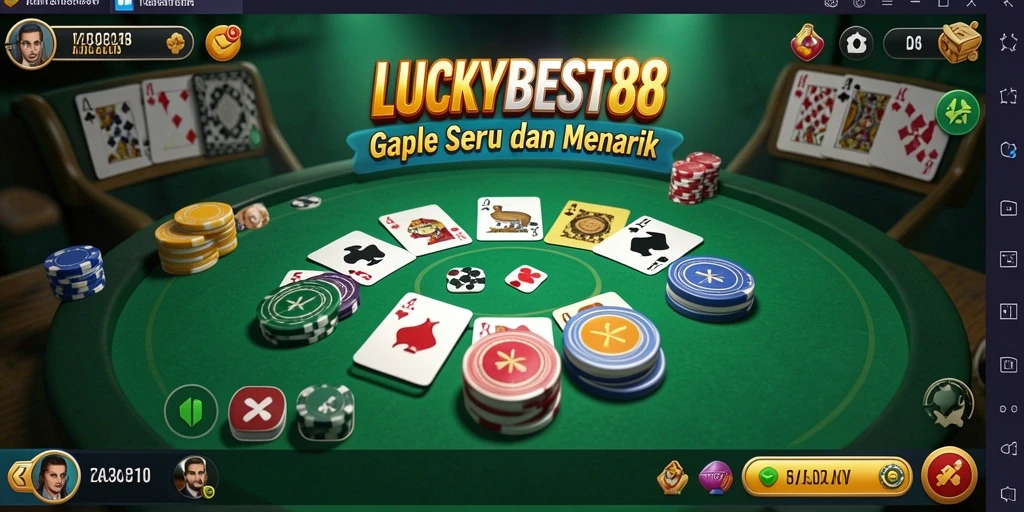 Tampilan gameplay Gaple yang menarik dan interaktif di LUCKYBEST88.