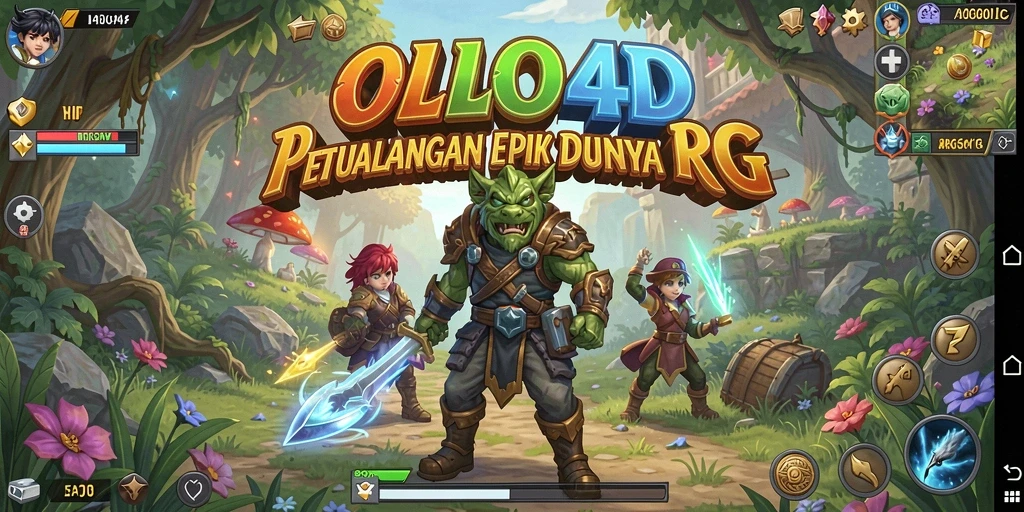 Tangkapan layar OLLO4D menampilkan aksi seru dalam permainan RPG.