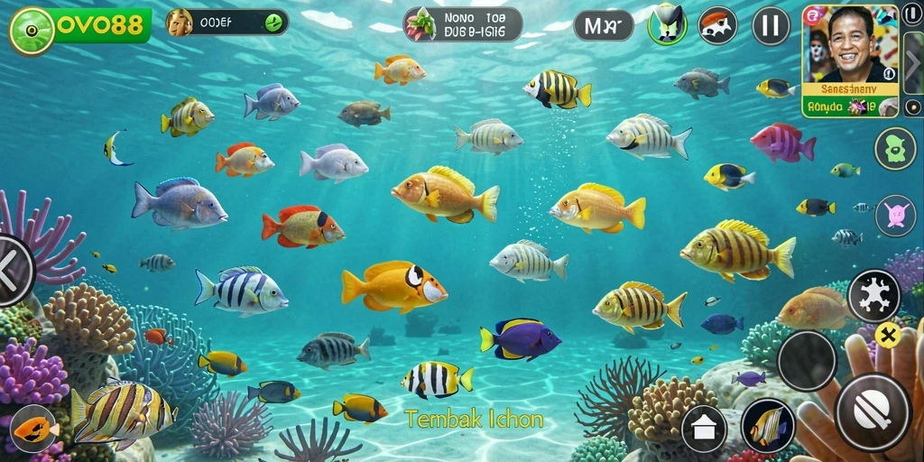 Gameplay Tembak Ikan seru dalam OVO88.