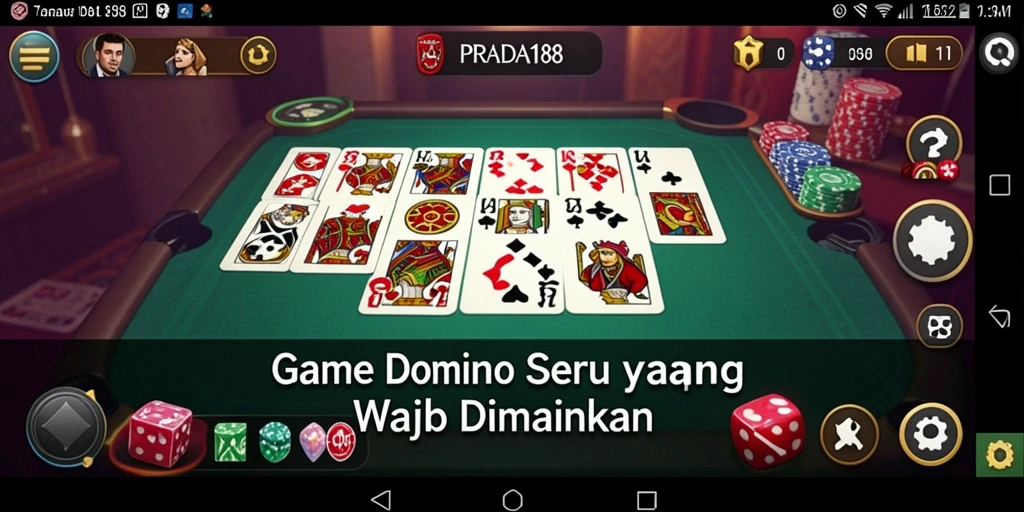 Tampilan seru dari gameplay Domino di PRADA188.