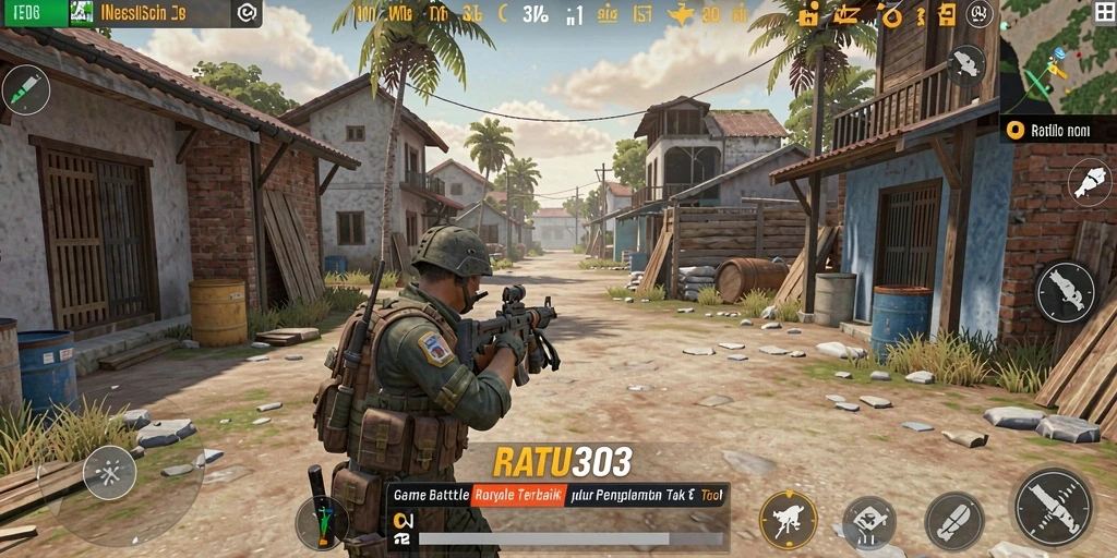 Tampak menarik dan intens dari gameplay <strong>RATU303</strong> Battle Royale.