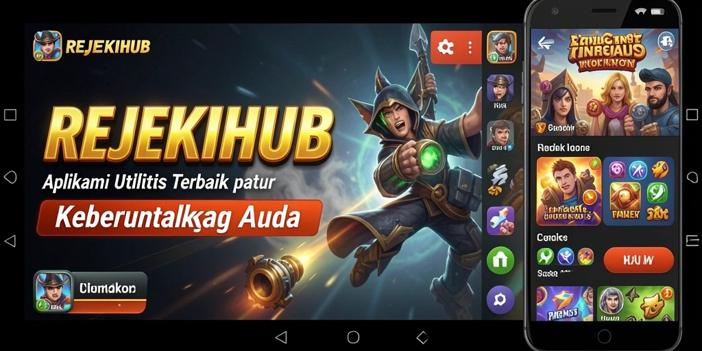 Tampilan utama REJEKIHUB dengan fitur utilitas yang menarik.
