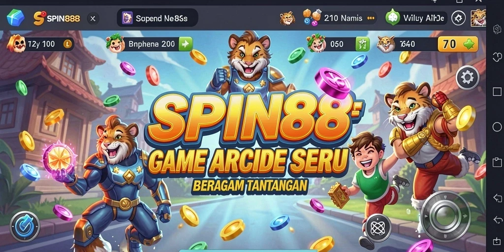 Tampilan gameplay seru dalam SPIN88 dengan tantangan Arcade yang menarik.
