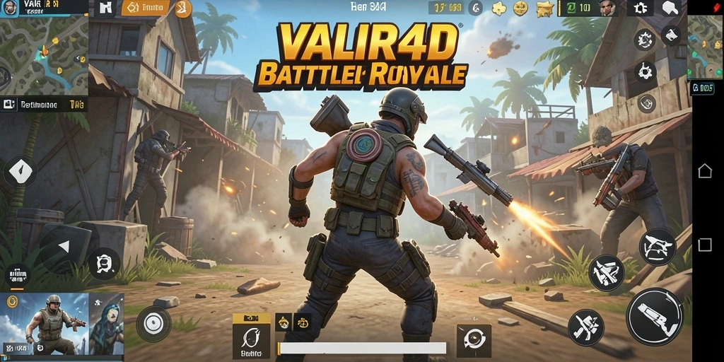 Tampilan gameplay intens di VALIR4D dalam pertempuran Battle Royale.
